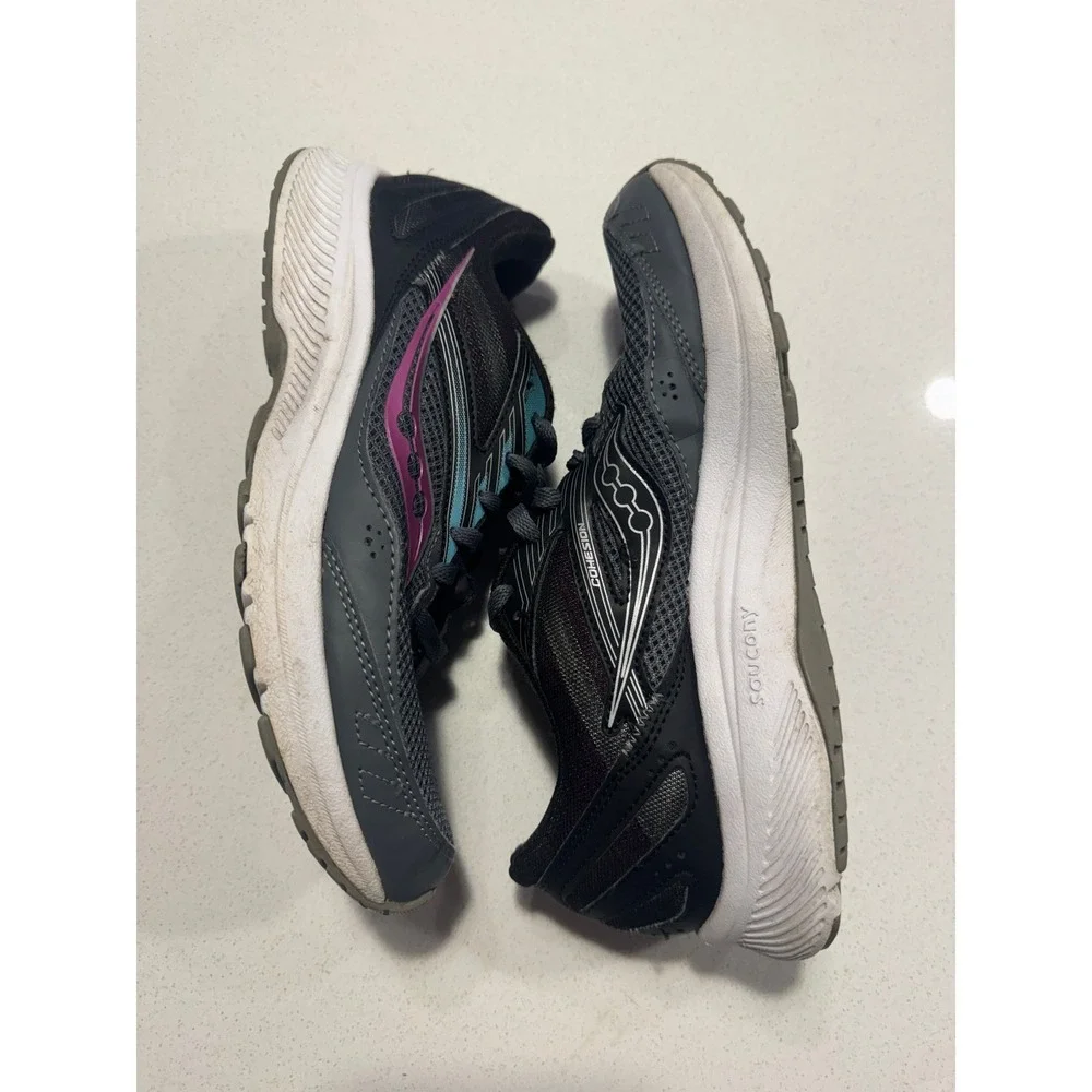 Saucony Cohesion Womens Running‎ Shoes Grey Black Pink Athletic Sneakers